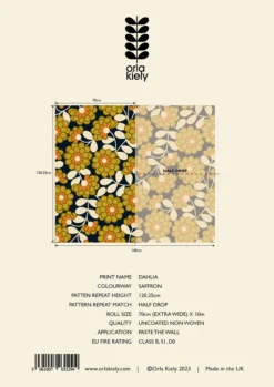 Dahlia Wallpaper - 70cm X 10m 5 Dahlia Wallpaper - 70cm X 10m -Home Decor & Bags-Orla Kiely 63F8CB25 92CF 4A69 B618 C2689C8A50AB 1511d8aa 65ce 4a16 bd74 aedc3033571d