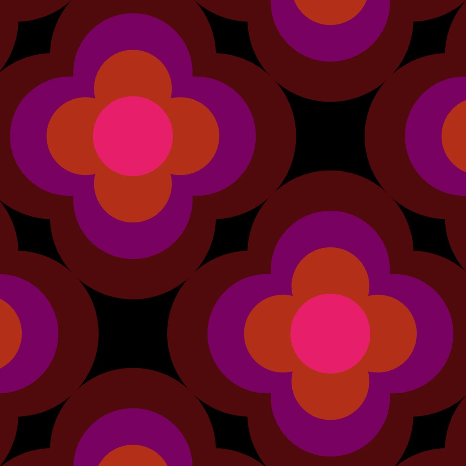 Radial Flower Wallpaper - 70cm X 10m 2 Radial Flower Wallpaper - 70cm X 10m - Image 2