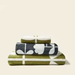 Cut Stem Towels Moss/Charcoal 15 Cut Stem Towels Moss/Charcoal -Home Decor & Bags-Orla Kiely EDITEDCut Stem moss charcoal Bale