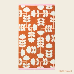 Cut Stem Towels Tulip/Paprika -Home Decor & Bags-Orla Kiely LabelledEDITEDCut Stem Tulip Paprika Bath Towel 1