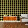 Atomic Flower Khaki Wallpaper - 70cm X 10m