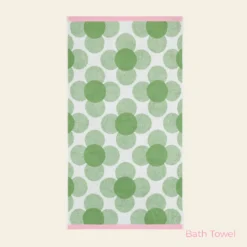 Retro Flower Towels Clover 11 Retro Flower Towels Clover -Home Decor & Bags-Orla Kiely RetroFlowerTowelsClover BathTowel