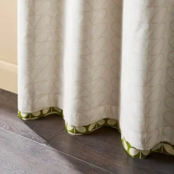 Solid Stem Lined Eyelet Curtains - Pear 5 Solid Stem Lined Eyelet Curtains - Pear -Home Decor & Bags-Orla Kiely SolidStemPearReverseFINAL