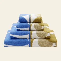 Stem Bloom Duo Towels Blue Fawn -Home Decor & Bags-Orla Kiely StemBloomDuoTowelsBlueFawn
