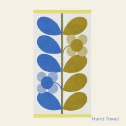 Stem Bloom Duo Towels Blue Fawn -Home Decor & Bags-Orla Kiely StemBloomDuoTowelsBlueFawn HandTowel