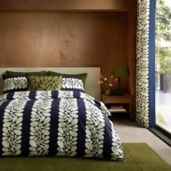 Sycamore Stripe Bed Linen Space Blue -Home Decor & Bags-Orla Kiely SycamoreStripeMainFINAL