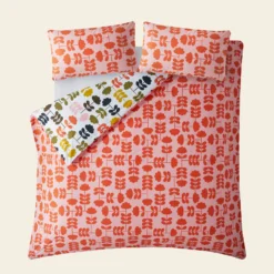 Cut Stem Bed Linen - Paprika -Home Decor & Bags-Orla Kiely cut stem multi paprika reverse cut out