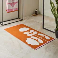 Cut Stem Towels Tulip/Paprika -Home Decor & Bags-Orla Kiely cut stem tulip paprika bath mat