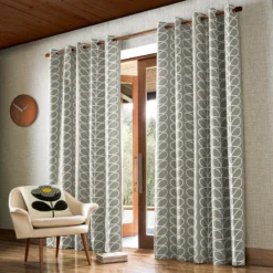 Linear Stem Lined Eyelet Curtains Silver 10 Linear Stem Lined Eyelet Curtains Silver -Home Decor & Bags-Orla Kiely linear stem silver final for email 800x 040aa27d 558d 4cc8 88d0 8ba82c8255f9