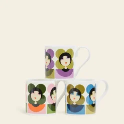 Standard Mug Set Of 3 - Luna -Home Decor & Bags-Orla Kiely okmcl031 luna2